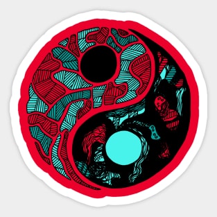 Turqred Abstract Yin Yang Sticker